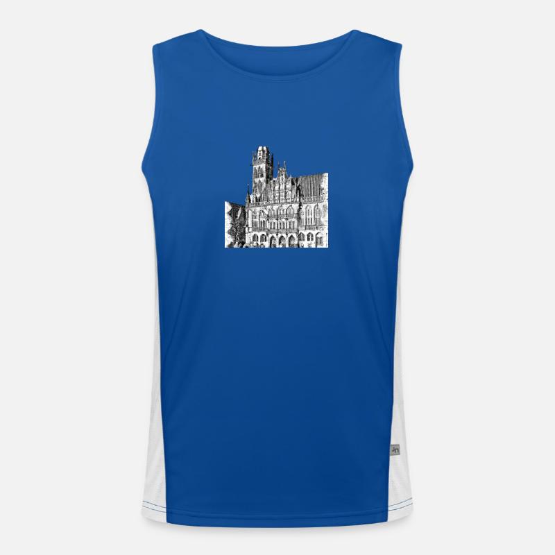 Town Hall Drawing Men's Functional Contrast Tank Top 