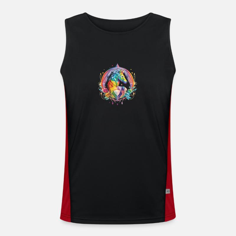 Rainbow Royale Regenbogen-Einhorn Funktionelles Kontrast-Tank Top für Männer