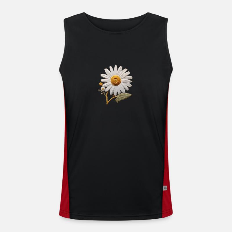 Embroidered Daisy Débardeur respirant contrasté Homme 