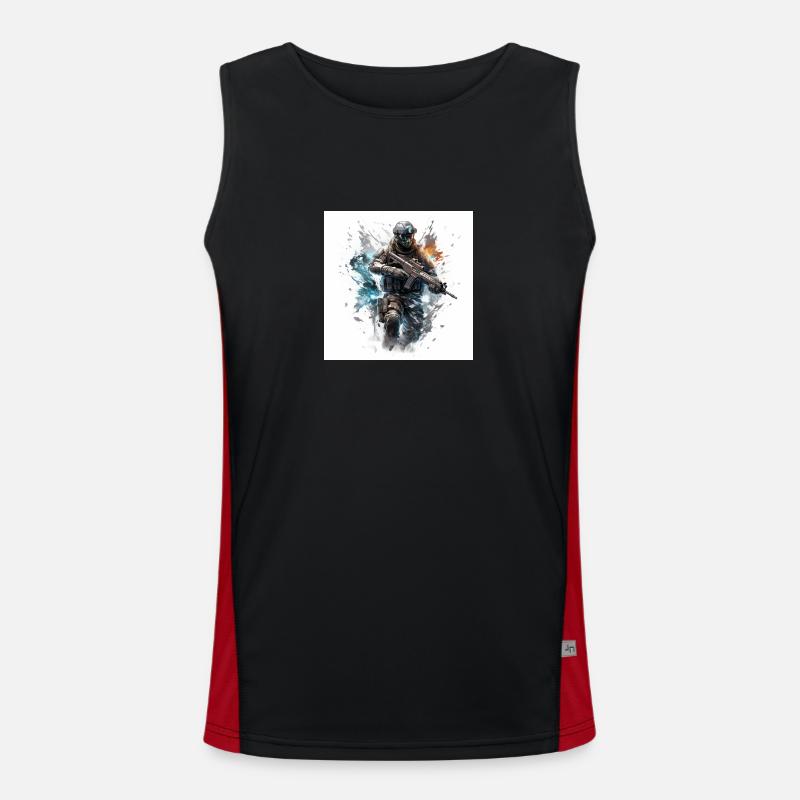 COD gaming art shooter Funktionelles Kontrast-Tank Top für Männer 