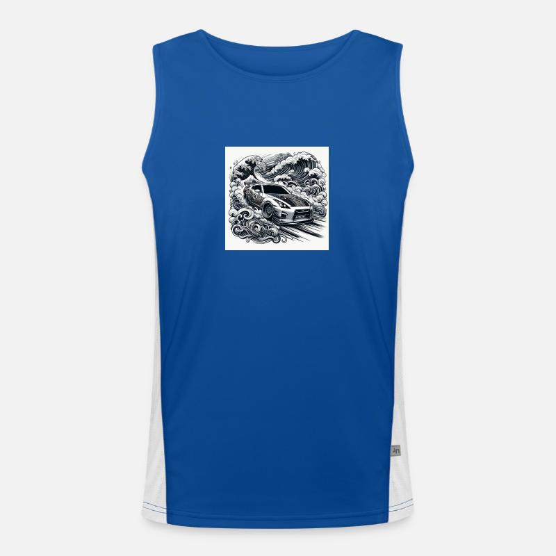 JDM GTR Drift Car Men's Functional Contrast Tank Top 
