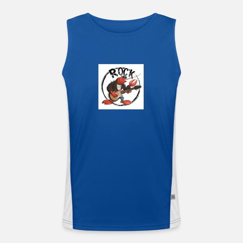 Lobster Playing Guitar Men's Functional Contrast Tank Top 