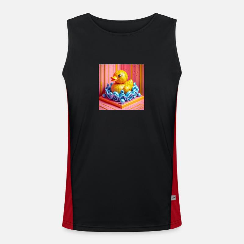 Bade Ente in einer Fantasiewelt Hyperrealismus Funktionelles Kontrast-Tank Top für Männer 