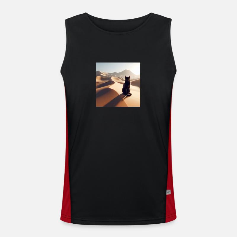 Eine echte Katze in der Wüste 2 Funktionelles Kontrast-Tank Top für Männer 