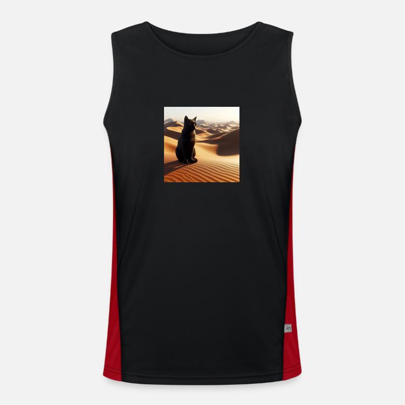 Eine echte Katze in der Wüste 3 Funktionelles Kontrast-Tank Top für Männer 
