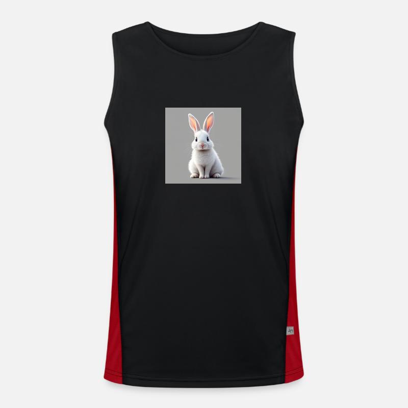 Easter rabbit white Men's Functional Contrast Tank Top 