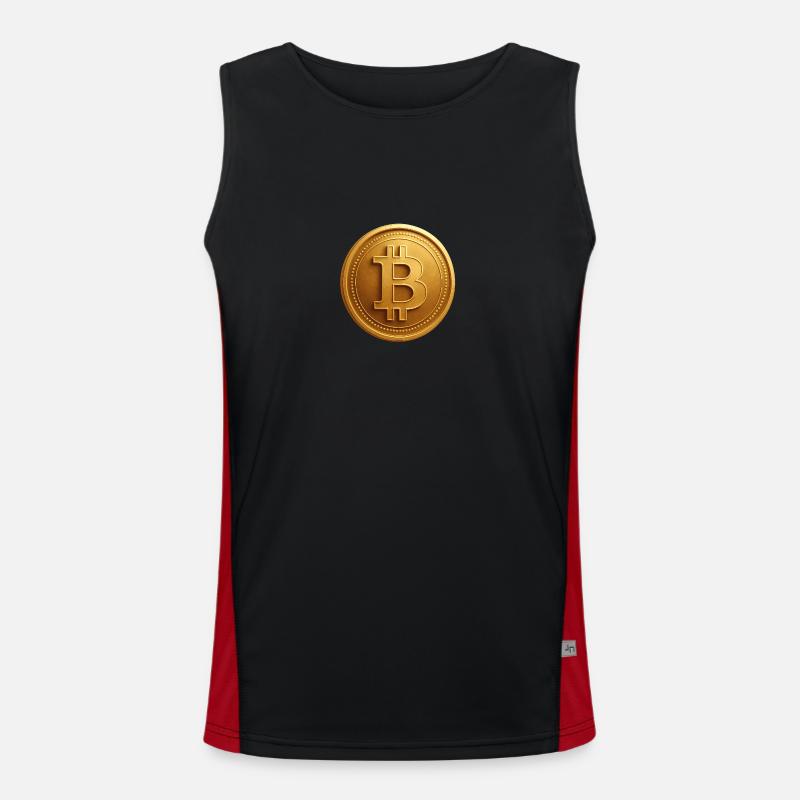 Bitcoin Funktionelles Kontrast-Tank Top für Männer 