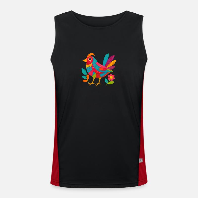 Patchwing – The Fabric Feather Bird - Men's Functional Contrast Tank Top  - black/red
