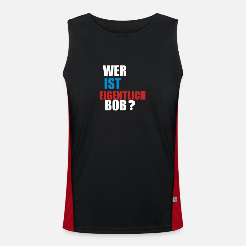 Who is Bob? - Men's Functional Contrast Tank Top - black/red