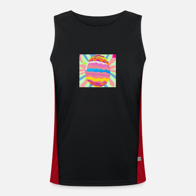 Colourful Easter egg Men's Functional Contrast Tank Top 