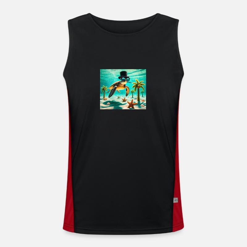 Schildkröte Funktionelles Kontrast-Tank Top für Männer 