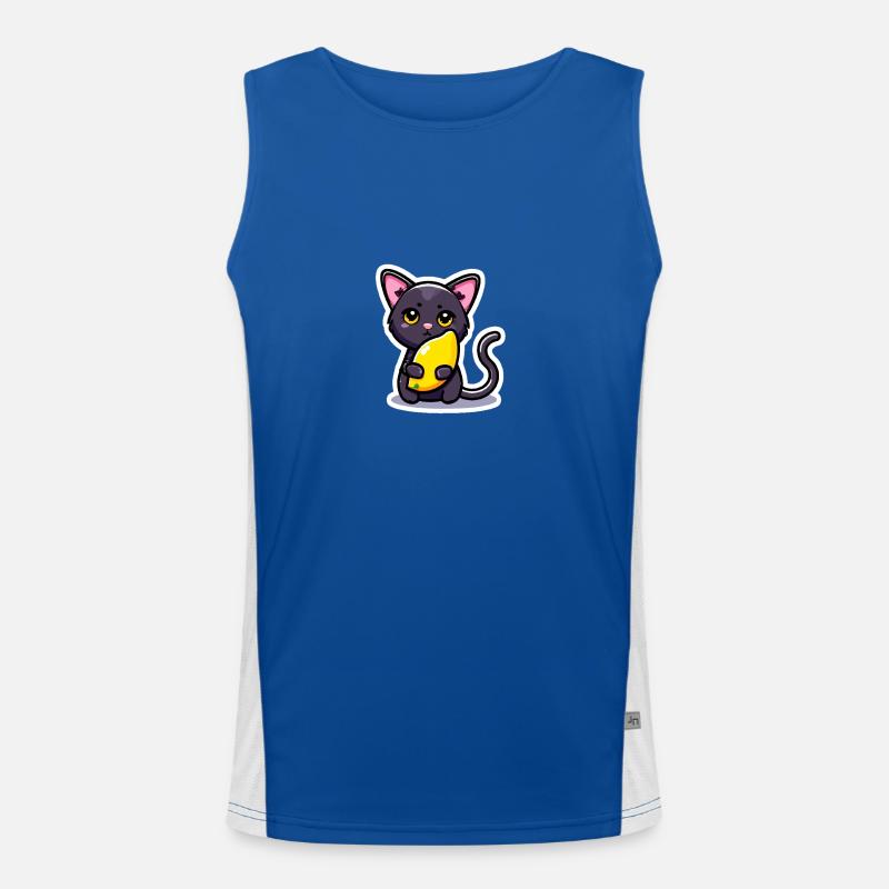 A cat and her mango - sticker style Men's Functional Contrast Tank Top 