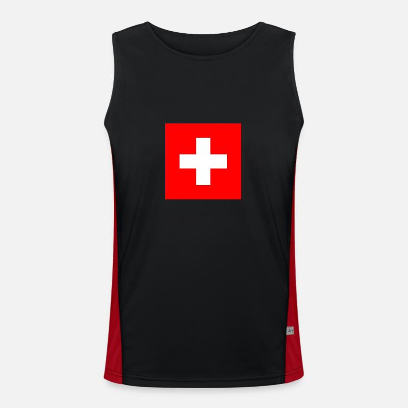 Schweizerkreuz Funktionelles Kontrast-Tank Top für Männer 