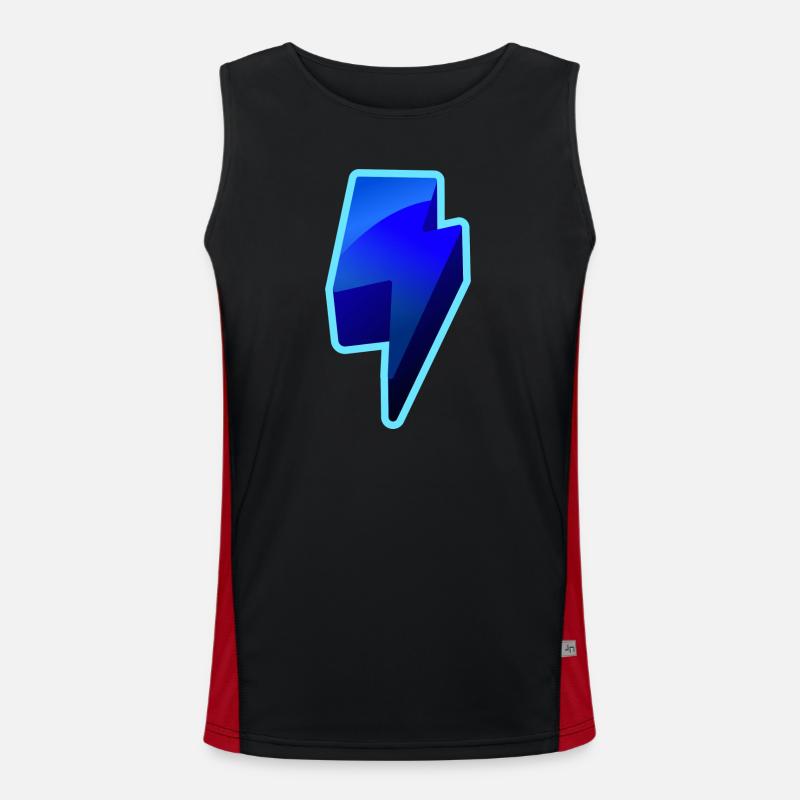 NeonBlitz Lightning Graphic Blue - Men's Functional Contrast Tank Top  - black/red