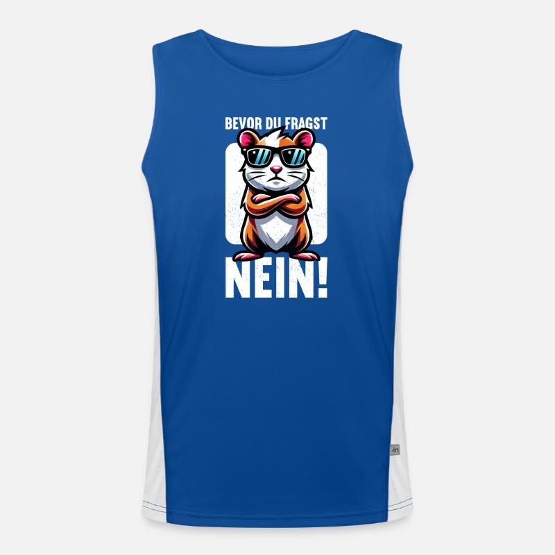 Bevor Du Fragst Nein Hamster Schlechte Laune Funktionelles Kontrast-Tank Top für Männer 