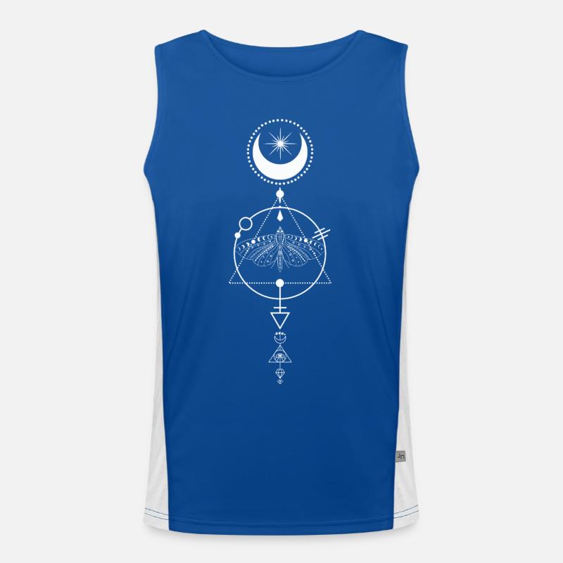 Celestial Moth Alchemy Glyph Men's Functional Contrast Tank Top 