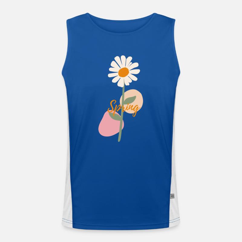 Belle conception de printemps de fleurs Débardeur respirant contrasté Homme 