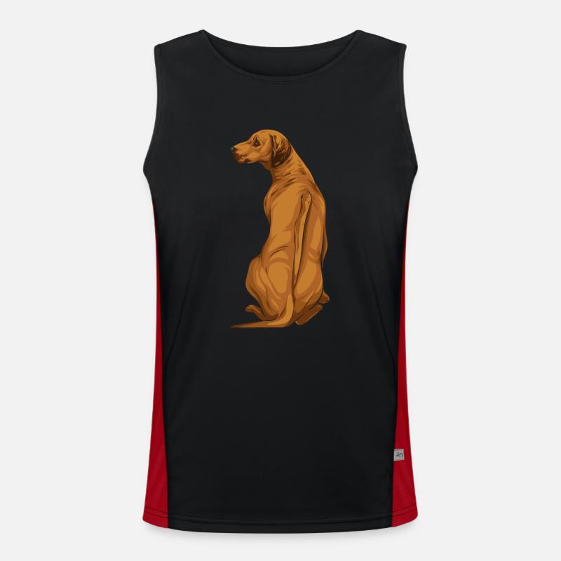 Rhodesian Ridgeback Hund Geschenk Funktionelles Kontrast-Tank Top für Männer 