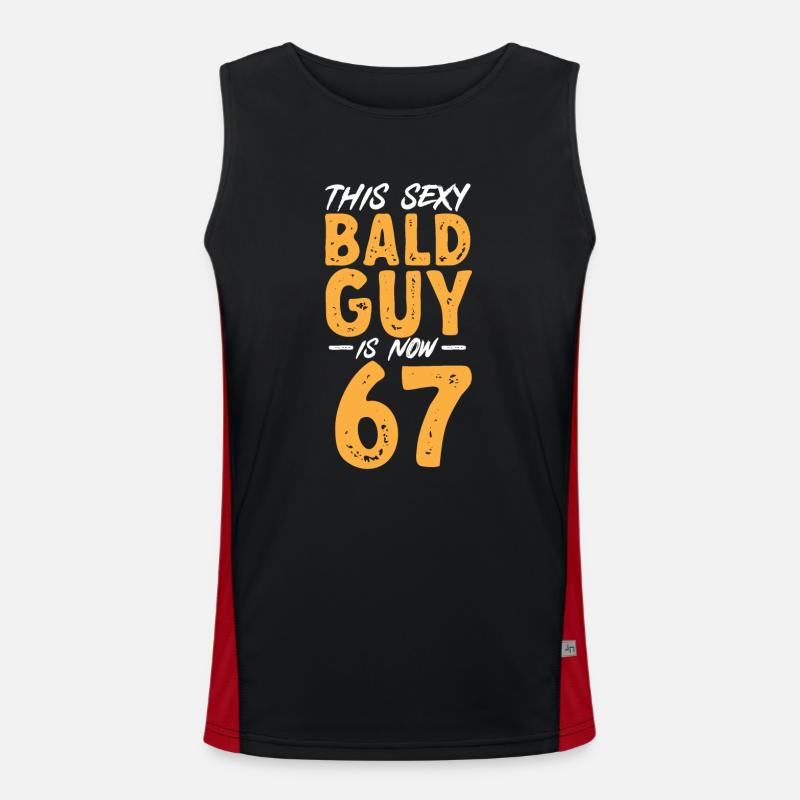 Bald Head Baldness Beard Bald Head Men's Functional Contrast Tank Top 