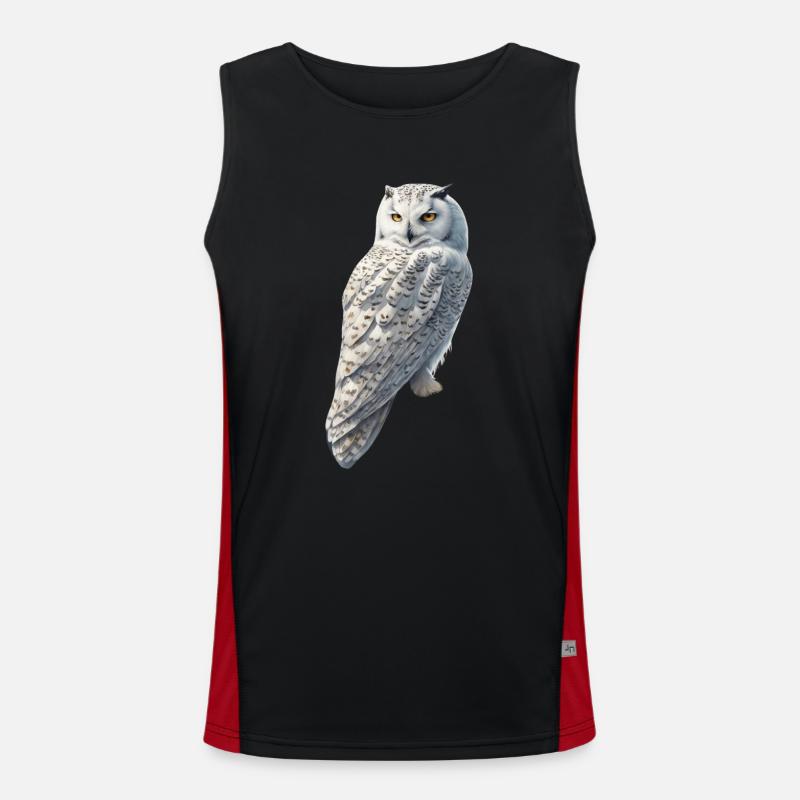 Schneeeule Funktionelles Kontrast-Tank Top für Männer 