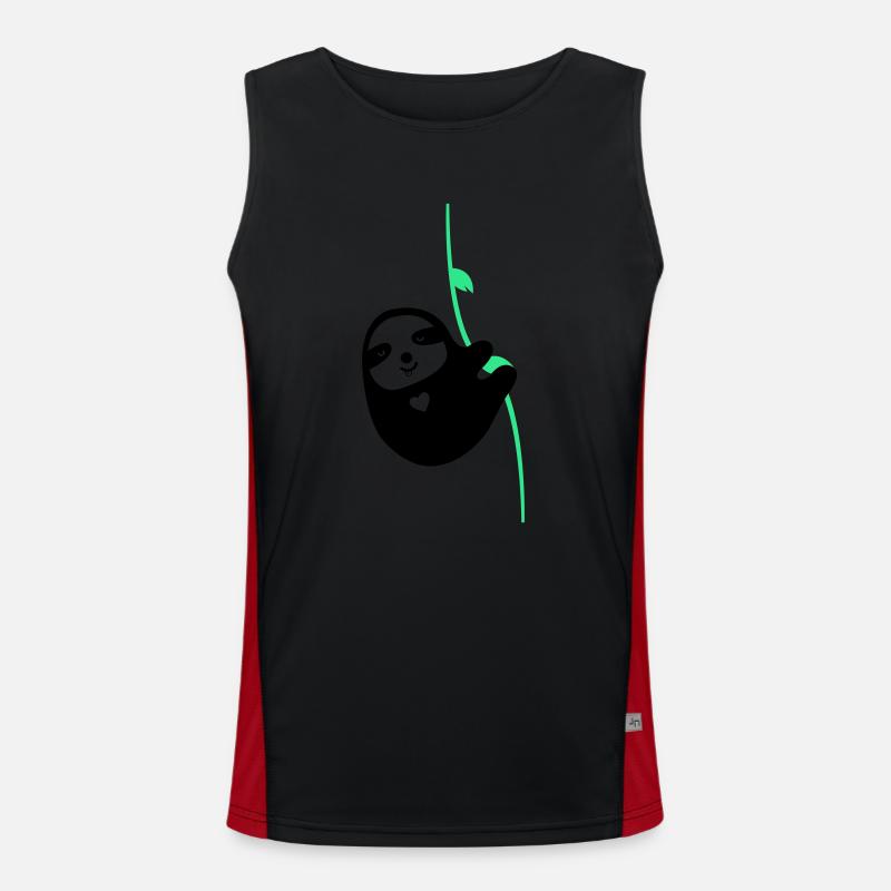 faultier in love Funktionelles Kontrast-Tank Top für Männer 