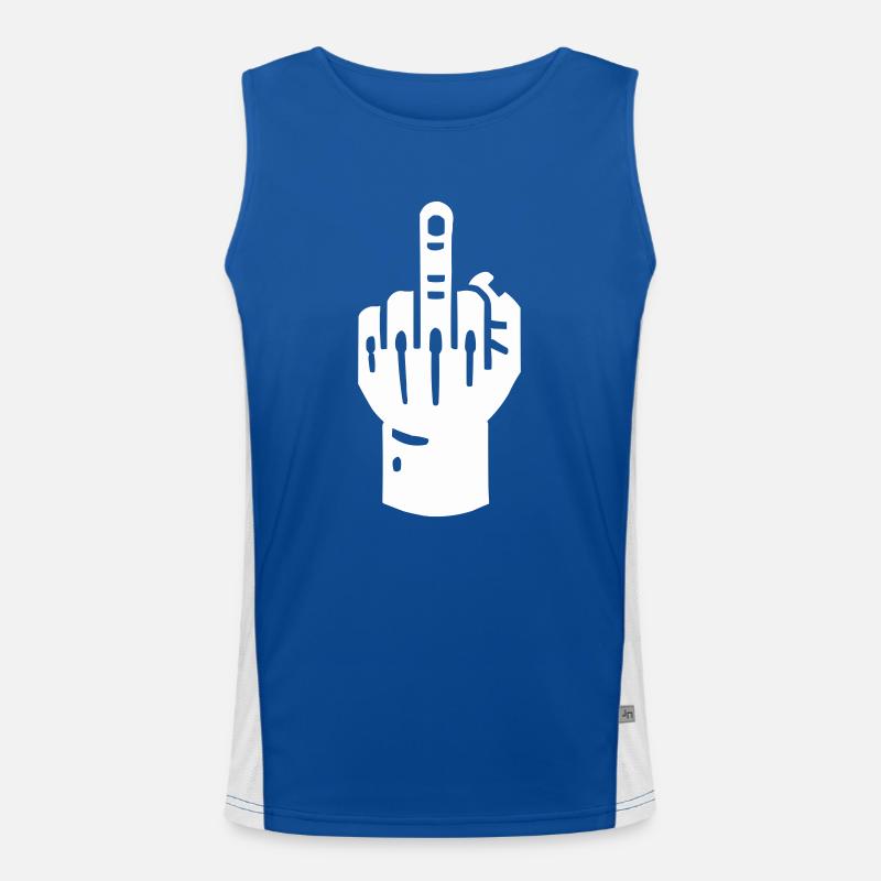 mittelfinger hand Funktionelles Kontrast-Tank Top für Männer 