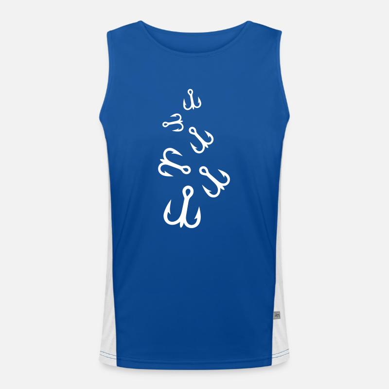 Fishing Hook Drilling Men's Functional Contrast Tank Top 