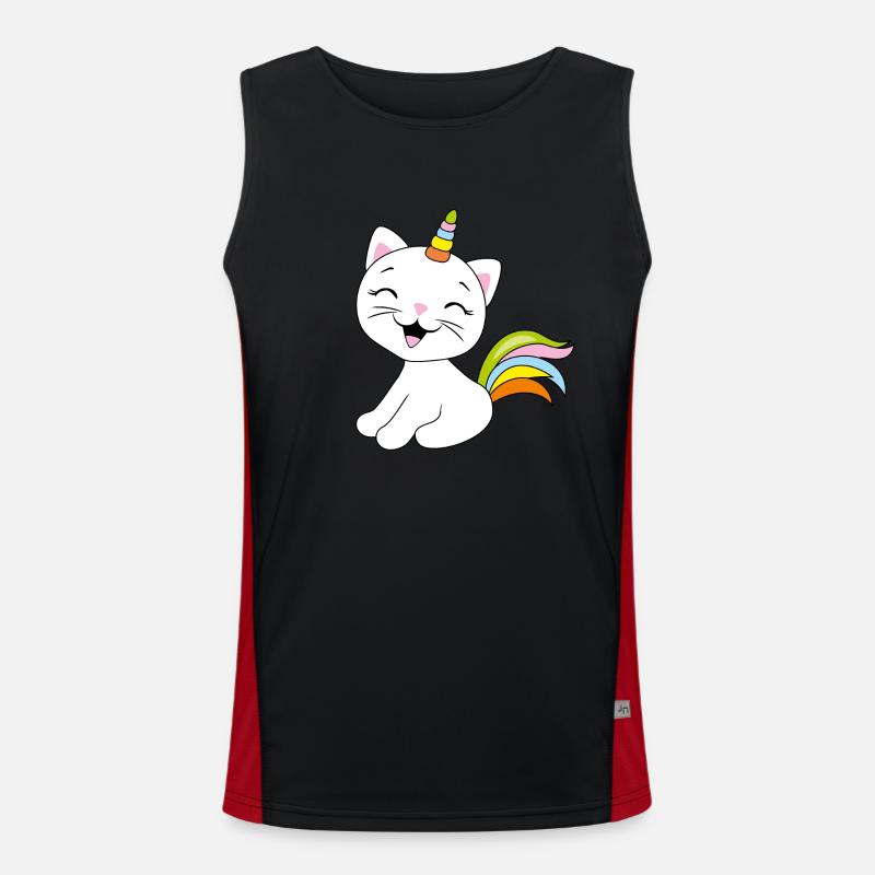 Licorne de chat mignon souriant Débardeur respirant contrasté Homme 