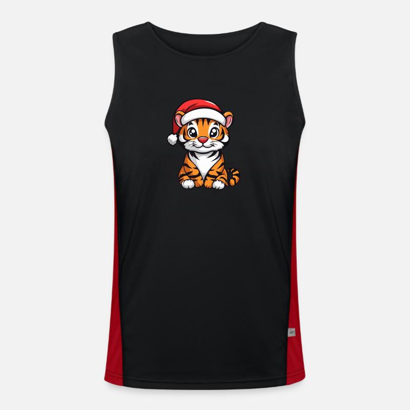 Tigre Noël Mignon Débardeur respirant contrasté Homme 