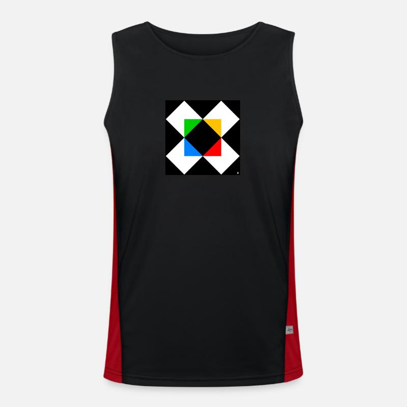 Triangle squared 2 - Men's Functional Contrast Tank Top  - black/red