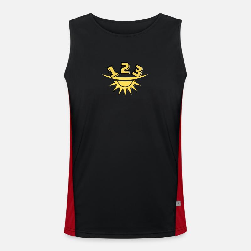 1 2 3 Sonne Funktionelles Kontrast-Tank Top für Männer 
