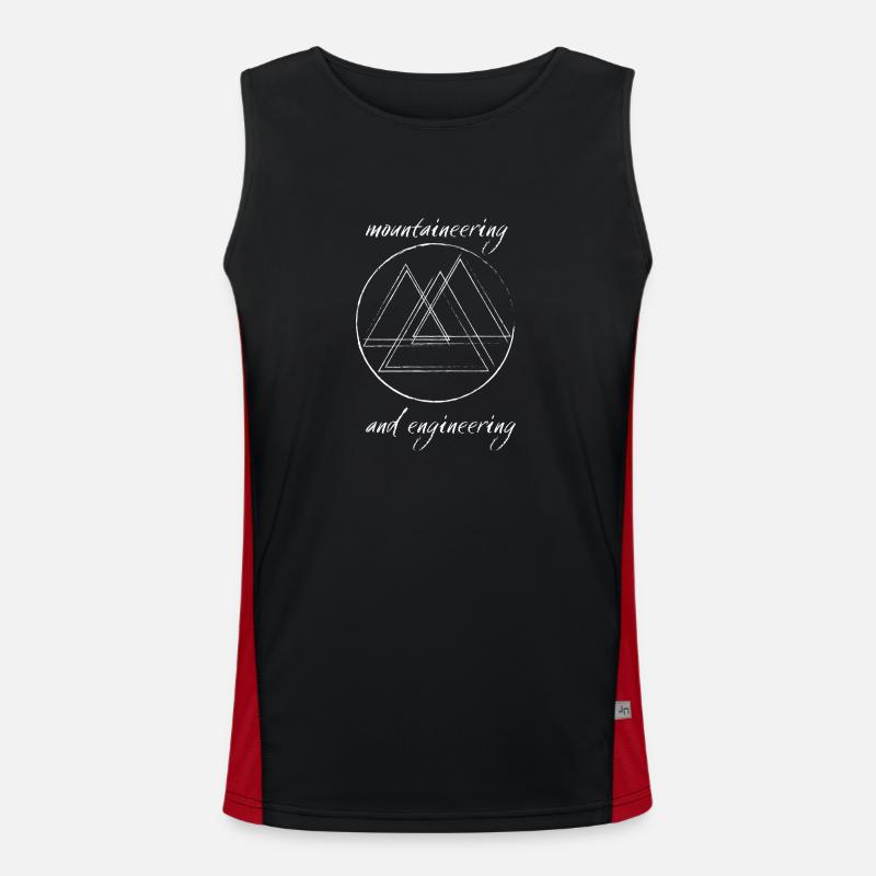Mountains / Mountaineering and Engineering - Men's Functional Contrast Tank Top  - black/red