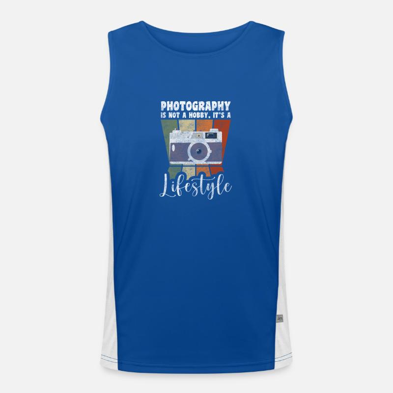 Photographer Image Digital Camera Men's Functional Contrast Tank Top 