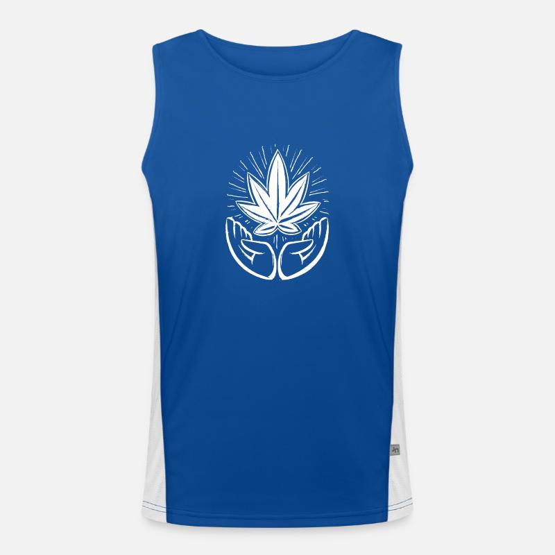 Hemp Leaf Weed Cannabis Leaf Men's Functional Contrast Tank Top 