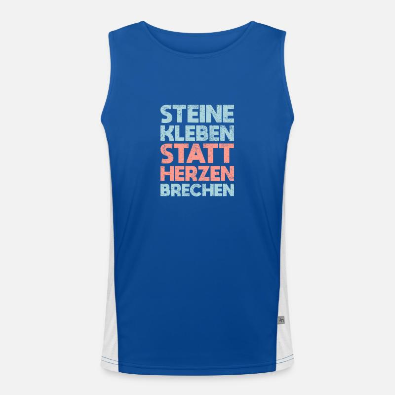 Steine Kleben Statt Herzen Brechen Funktionelles Kontrast-Tank Top für Männer 