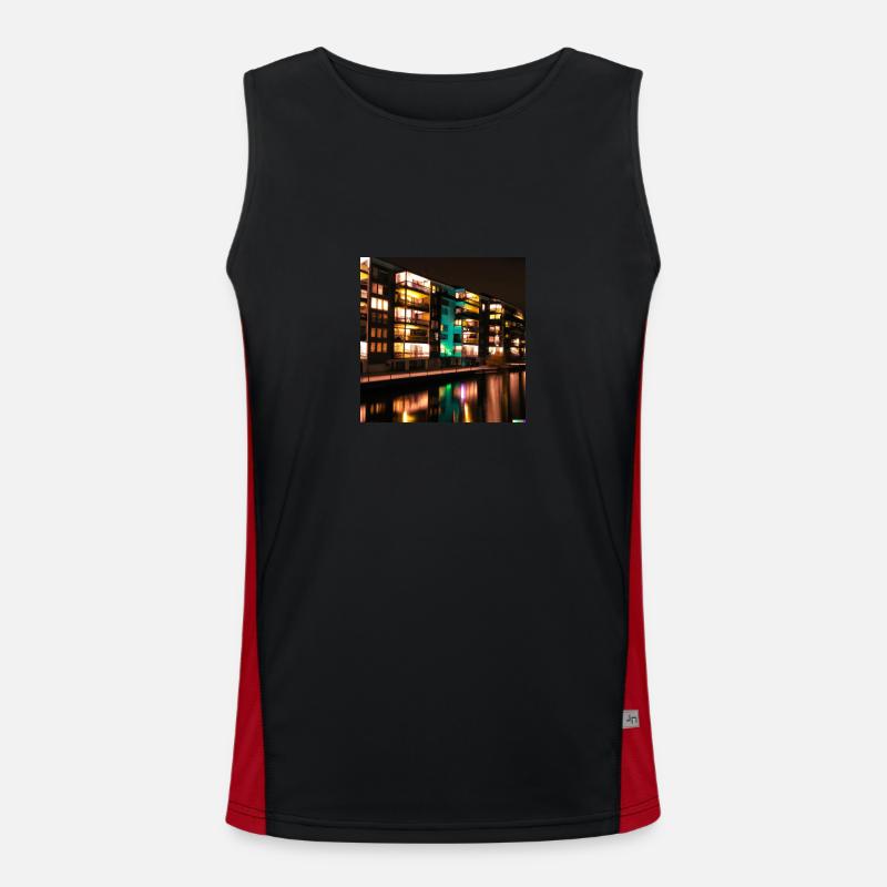 Stadtleben Funktionelles Kontrast-Tank Top für Männer 