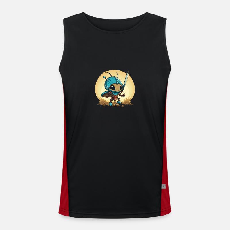 A cute ant warrior - Men's Functional Contrast Tank Top - black/red