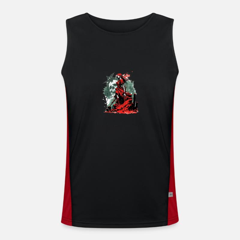 Rote Hexe Funktionelles Kontrast-Tank Top für Männer 