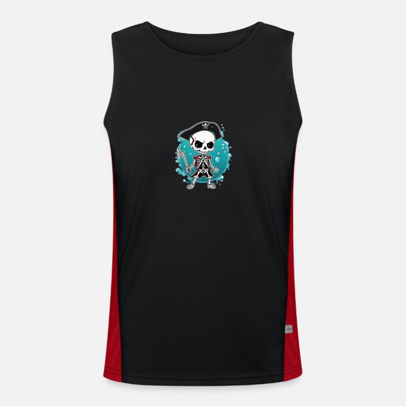 Squelette de pirate Débardeur respirant contrasté Homme 