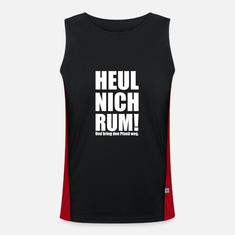 Spruch "heul nich rum - bring den Pfand weg"-wob/b Funktionelles Kontrast-Tank Top für Männer 
