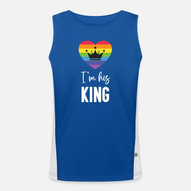 Pride Month LGBT - Ich bin sein König Funktionelles Kontrast-Tank Top für Männer 
