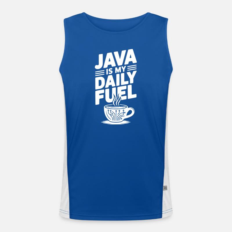 Java ist mein täglicher Treibstoff Funktionelles Kontrast-Tank Top für Männer 