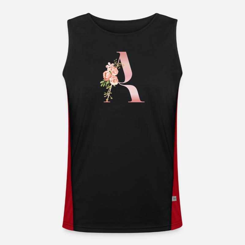Monogramm Ein Pastellblume Funktionelles Kontrast-Tank Top für Männer 