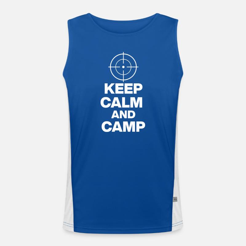 KEEP CALM AND CAMP, CAMPEN POWER! ZOCKER SNIPER ⌖ Funktionelles Kontrast-Tank Top für Männer 