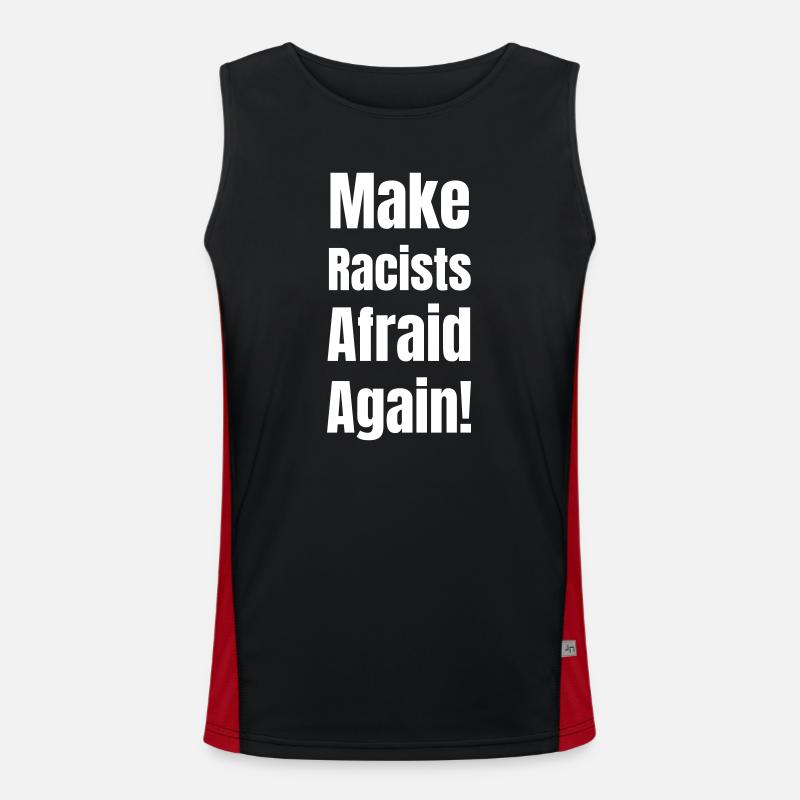 Make racists afraid again! - Men's Functional Contrast Tank Top  - black/red