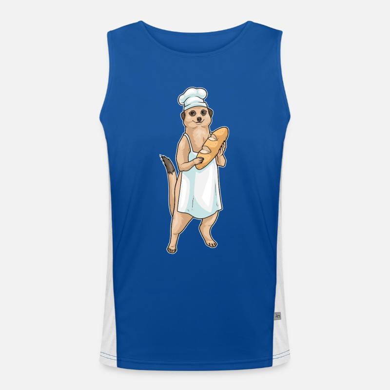 Erdmännchen Bäcker Brot Funktionelles Kontrast-Tank Top für Männer 