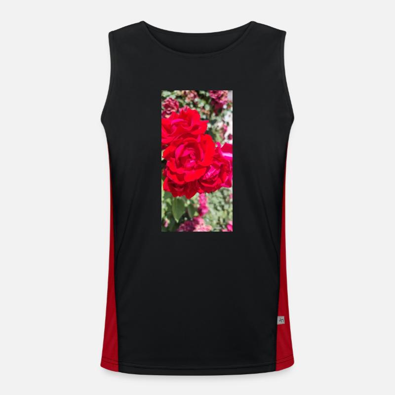 Red Rose Funktionelles Kontrast-Tank Top für Männer 