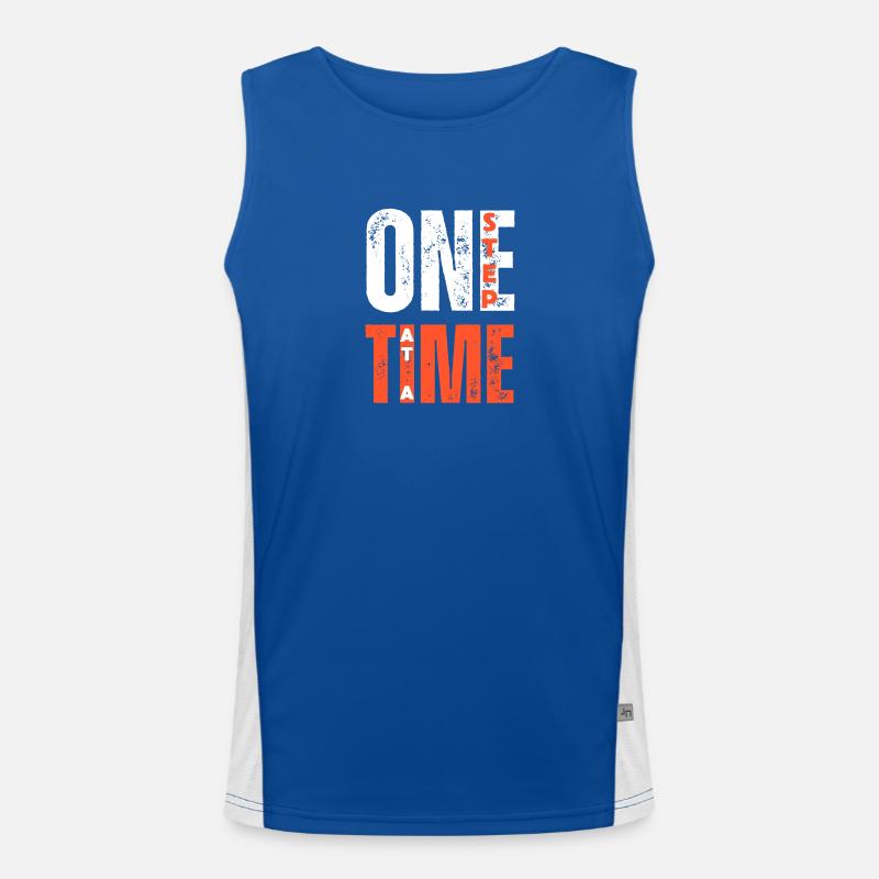 ONE STEP AT A TIME Funktionelles Kontrast-Tank Top für Männer 