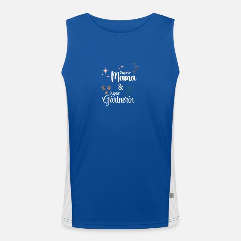 Beste Super Mama Gärtner Mama Muttertag Geschenk Funktionelles Kontrast-Tank Top für Männer 