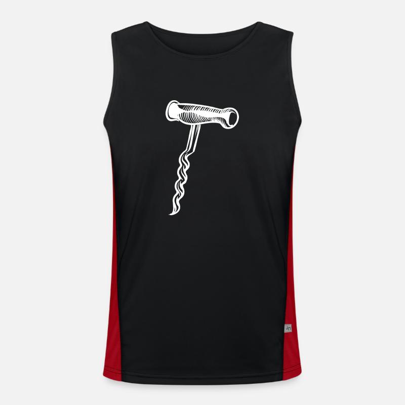 Corkscrew Wine Men's Functional Contrast Tank Top 